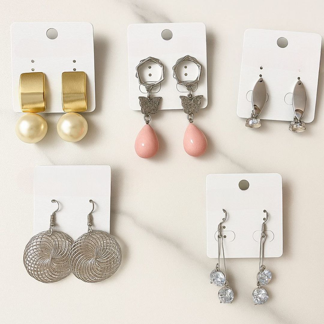 Trendy 5-in-1 Earring Combo Set – Stylish Daily & Party Wear for Women-Girl