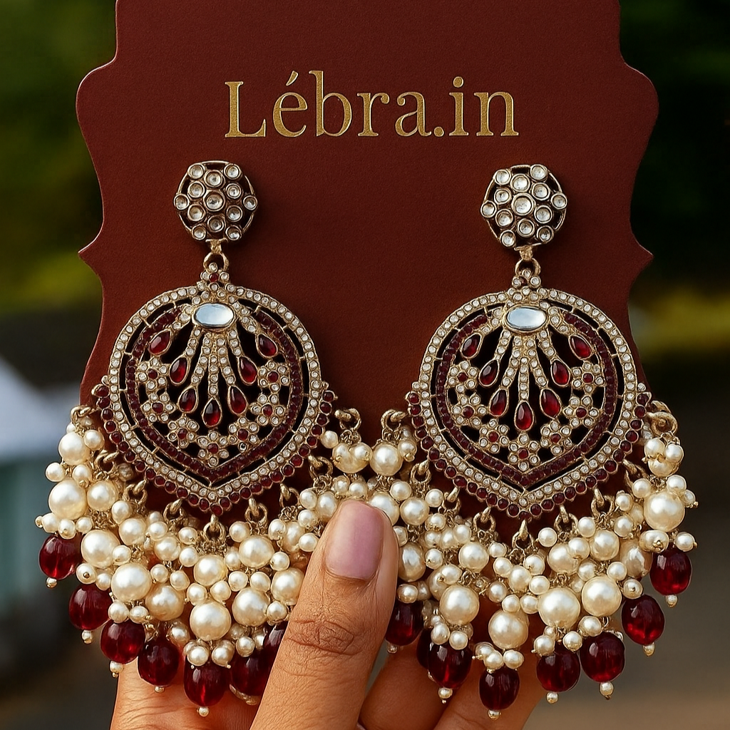 Traditional Chandbali Earrings in 5 colors
