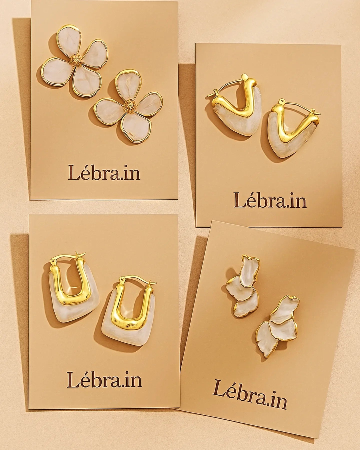 Luxury Golden Crystal Studs - Anti Tarnish