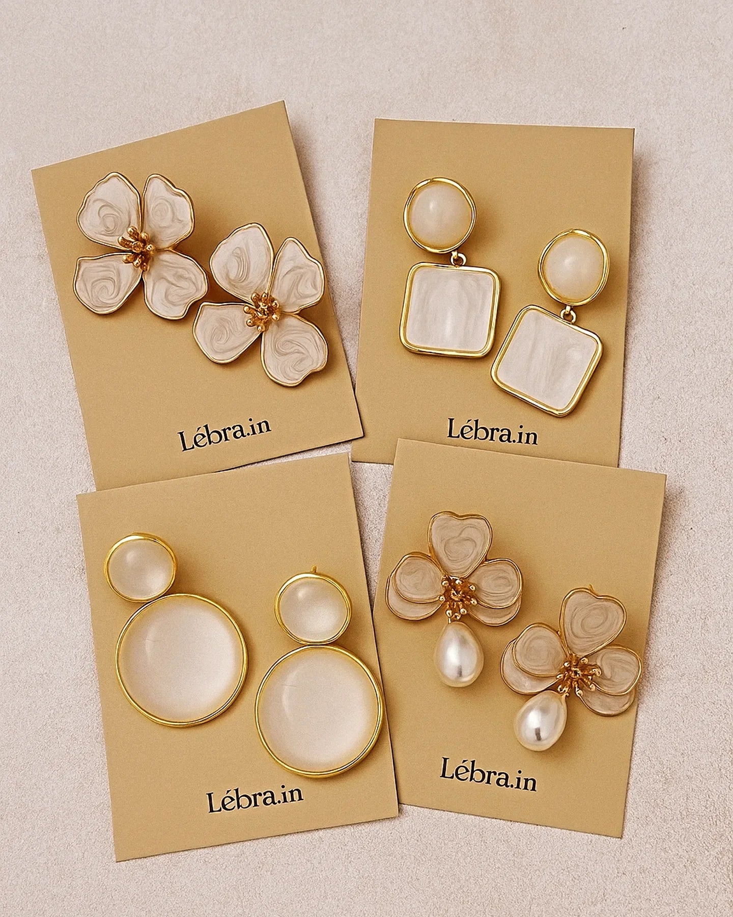 Luxury Golden Crystal Studs - Anti Tarnish