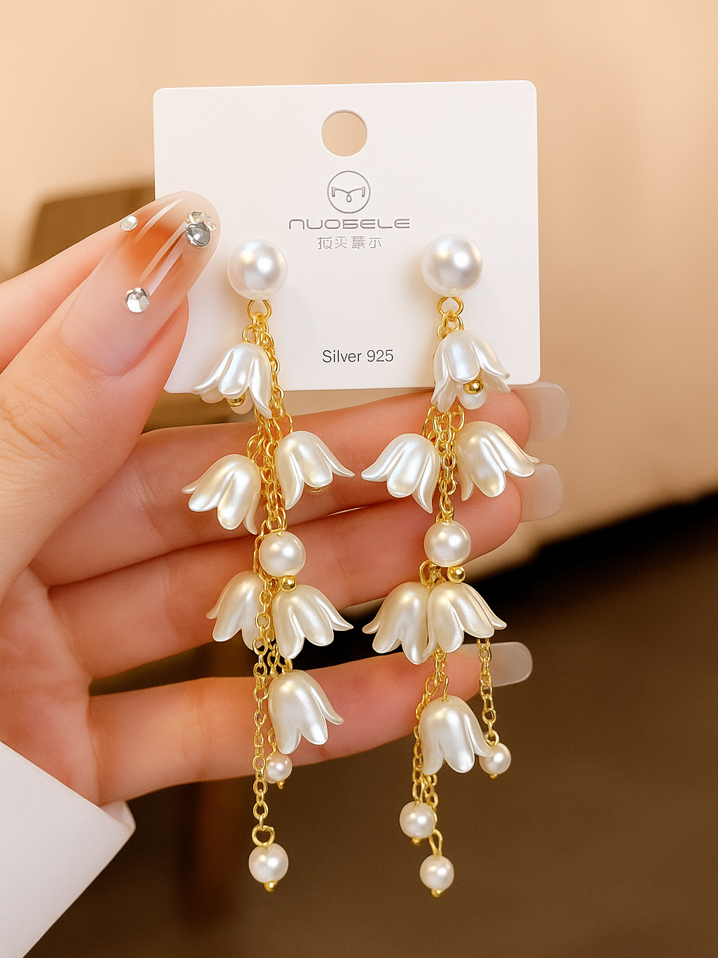 Korean Latest Design Drop Flower Earrings