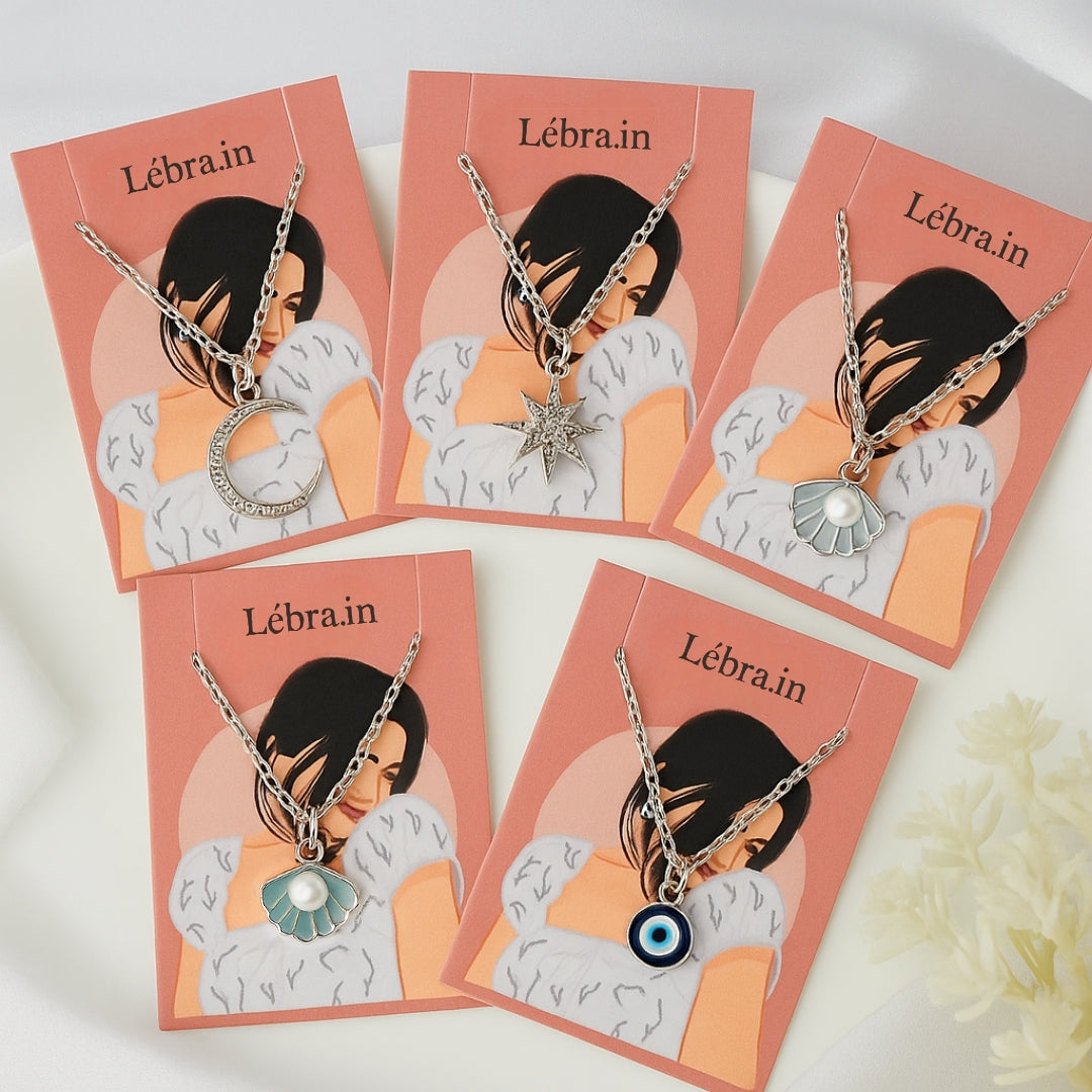 Classy Trendy Silver Charm Necklace