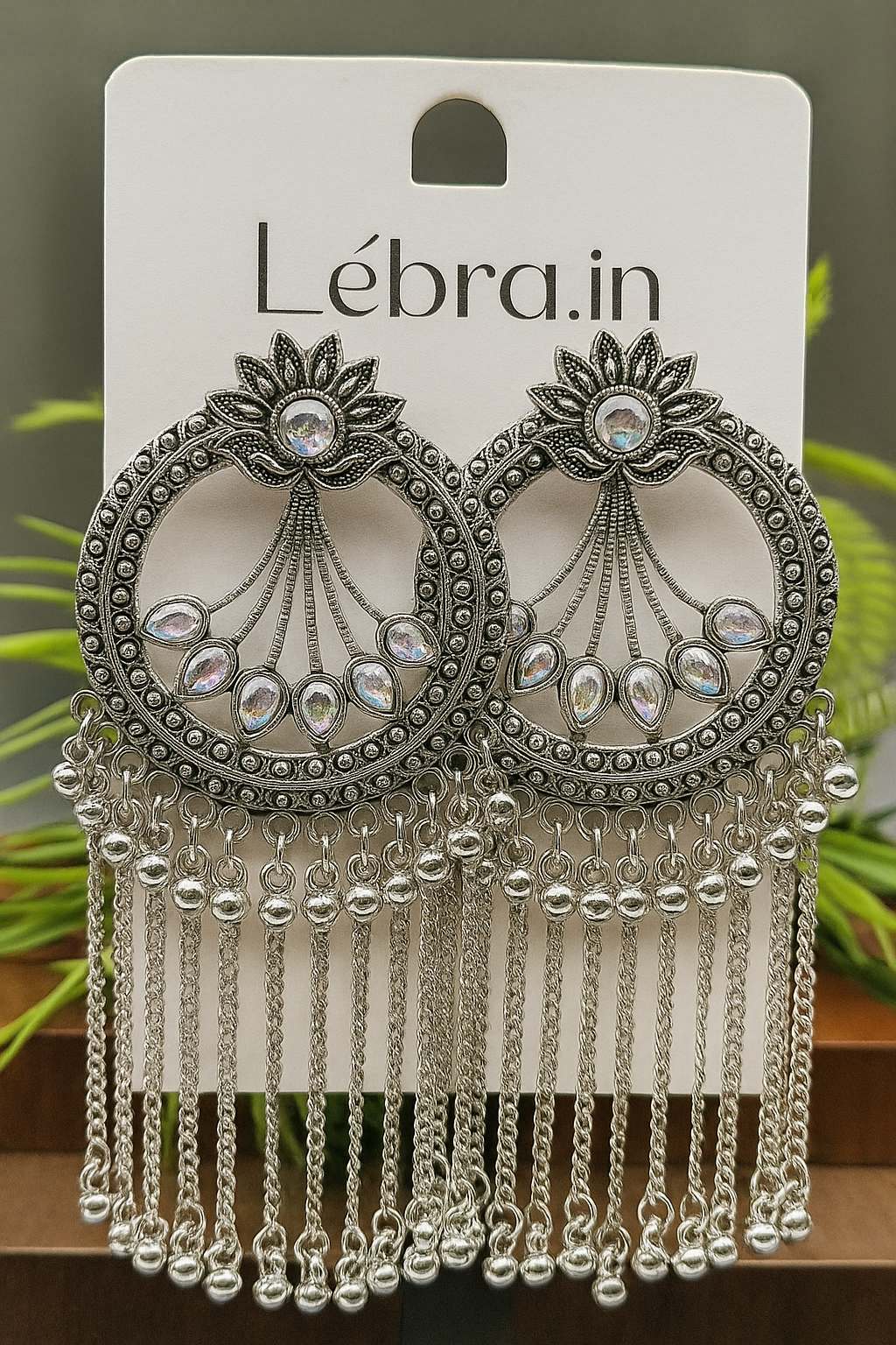 Women Silver-Plated Jhumkas Earrings