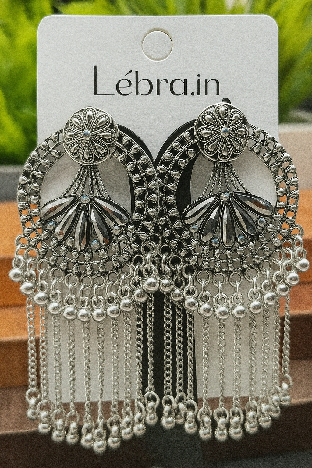 Women Silver-Plated Jhumkas Earrings